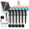 MEIHUA Solar Spot Lights Outdoor Color Changing, 6 in 1
