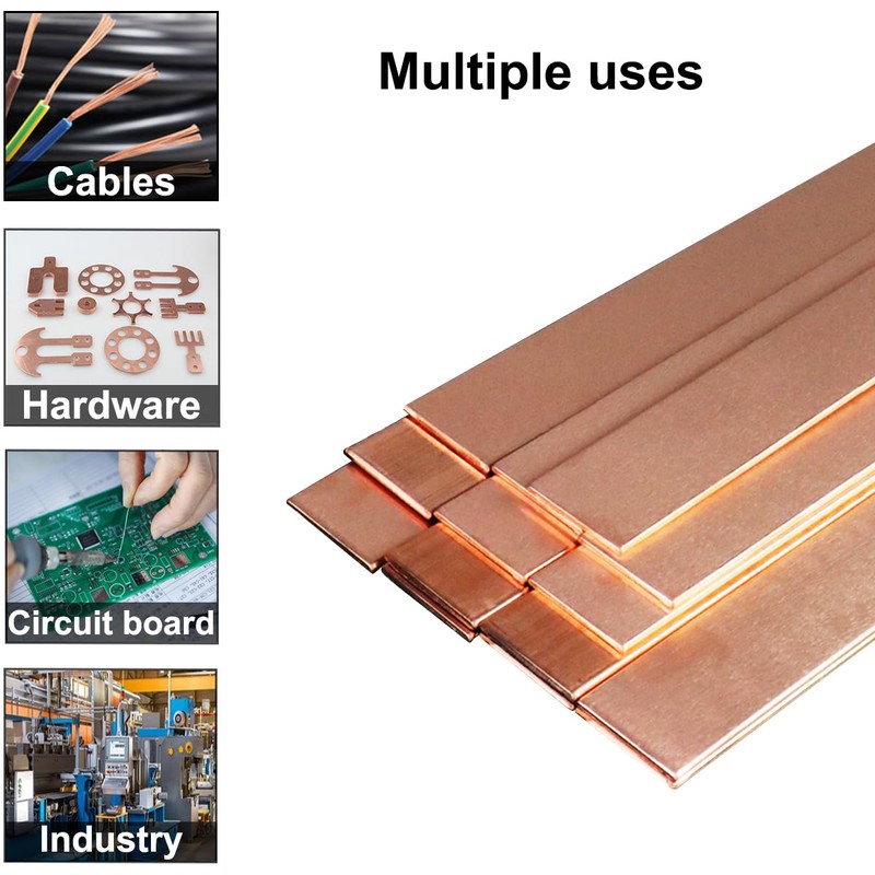 5PCS C110 Copper Flat Bar, 0.03" Thickness x 0.6" Width