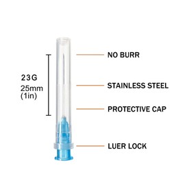 Careach 100pcs 23 gauge 1 inch Needles Luer Lock Industrial Lab Accessories, Measuring and Refilling Inks