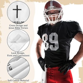 VitalCozy 2 Pcs Christian Cross Football Towel with Hook and Loop Closure, Cotton Quarterback Qb Sports Towel with Bible Cross for Football Jesus Faith White and Black