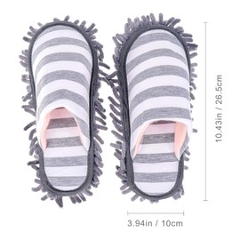 Cabilock Floor Cleaning Shoes Mop Slippers Shoes Washable for Home Kitchen Bathroom Floor Dust Cleaning Tool Free Size (Grey)