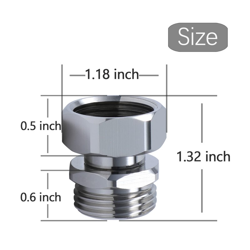 G-Sunny Garden Hose Swivel Adapter, Solid Brass Hose Connectors -