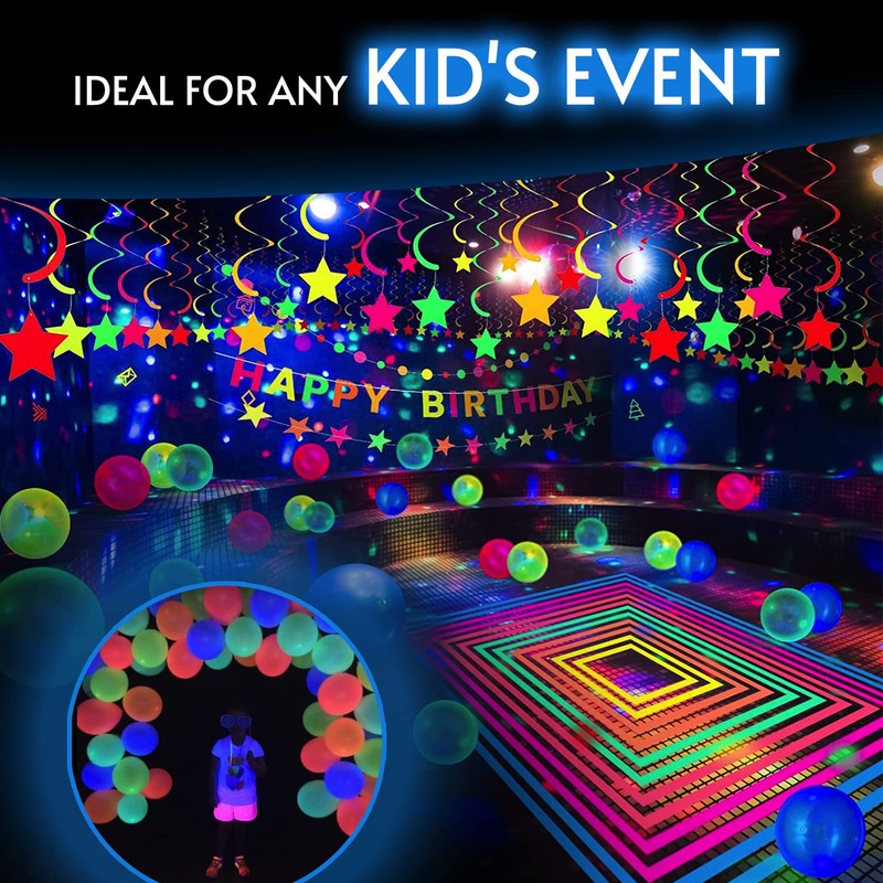 Glow King Neon Balloons - Fluorescent Neon Glow Party Balloons