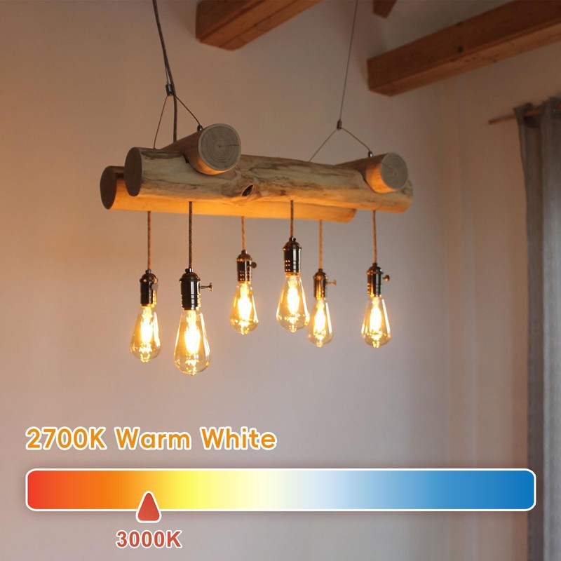 Jensense Edison Bulbs 6W E26 LED Bulb 60 Watt Equivalent,