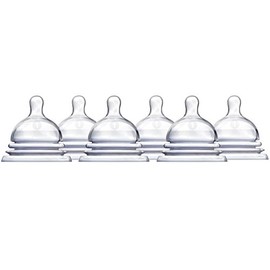 Munchkin Latch Natural Movement Baby Bottle Nipples, 6 Count, Stage 1
