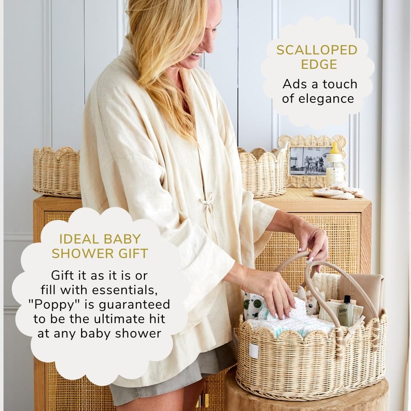 BEBE BASK Premium Baby Diaper Caddy Organizer - Handmade &