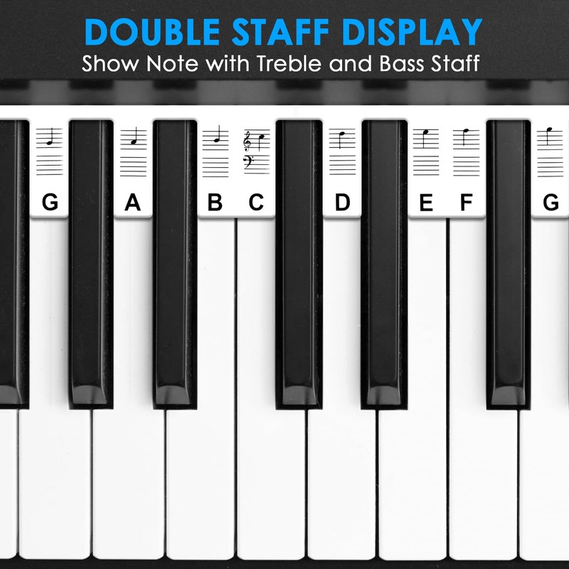 BROTOU Removable Piano Notes Guide for Beginner, Piano Keyboard Note