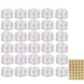 Pack of 30 Containers, 5 ml, Containers with Lid, Tins for Lip Balm, Small Jar for Lip Balm, Mini Cream Jar, Empty Cream Jars, Ointment Jars, Cosmetic Jars