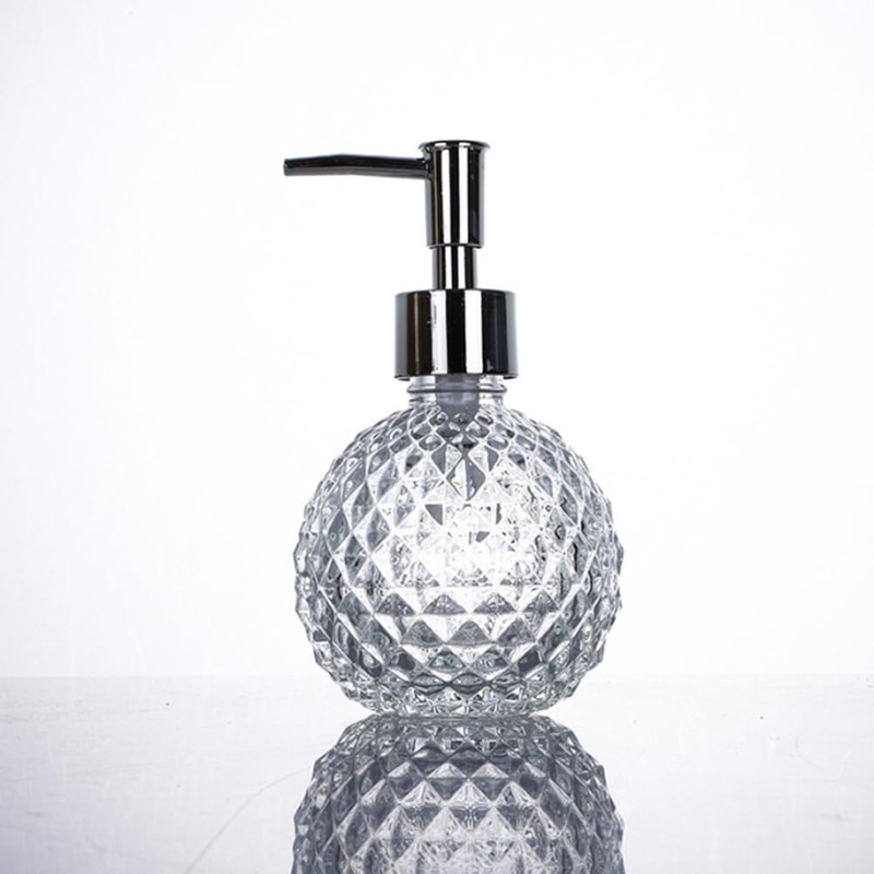220ml/8oz Empty Clear Glass Soap Dispenser Glass Jar Bathroom Lotion