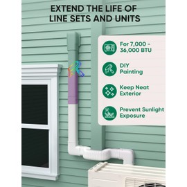 Plusluck 3" 22.5Ft Mini Split Line Set Cover, PVC Ductless Air Conditioner Decorative Pipe, Pump Covers, AC Line Cover Kit, for Outside Units Air Conditioners & Heat Pumps, All In One Set