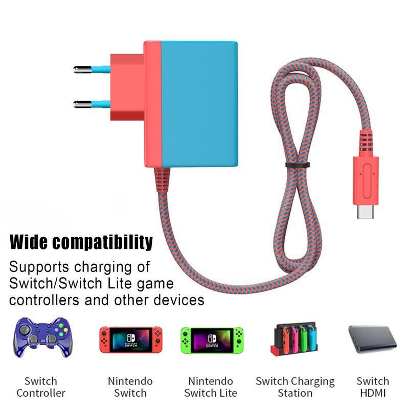 Power Supply for NS Switch/Steam Deck, Charger Switch 45W 15V/3A