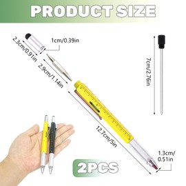 2Pcs Multi Tool Pen Gifts for Men, 6 in 1 Multitool Pen, Cool Gadgets Tools, Christmas Thanksgiving Gadgets for Men Dad Boyfriend Gifts, Office Engineer Woodworkers Carpenter Construction Tool Gift
