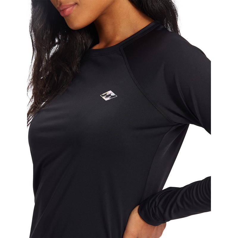 Billabong Women's Classic Long Sleeve Rashguard, Black, Large