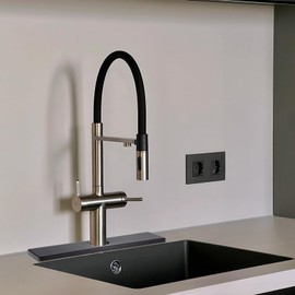 Matte Black Faucet Plate Kitchen Sink Faucet Hole Cover 10" Cover Deck Plate Sink Covers Deck Plates 1 or 3 Hole Long Rectangle Covers Plates for Bathroom Vanity Stainless Steel