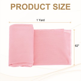 PATIKIL 62 Inch Wide Mesh Fabric Slightly Stretchy for Sewing Backpack Pocket and Straps, Netting Clothes, Netting Bags, Shopping Bags, Light Pink 1 Yard