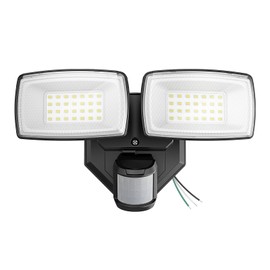 Onforu 32W 2 Head Motion Sensor Outdoor Lights, 3200LM 6500K LED Security Light, Dusk to Dawn, Motion Detector Light for Outside, IP65 Waterproof Flood Lights for Garage, Yard(Black)