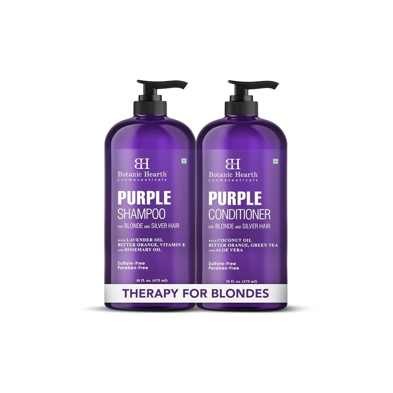 Botanic Hearth Purple Shampoo & Conditioner Set, 473 ml Each
