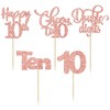 Paquete de 30 adornos para magdalenas de feliz décimo cumpleaños