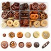 Assorted Wood Buttons for Sewing Crafts, 125Pcs Handmade Mixed Sewing
