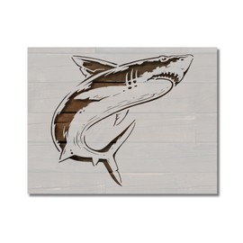 Shark Stencil Template Reusable for Painting on Walls, Wood, Arts and Crafts (960) - 5.5 x 8.5 Inches