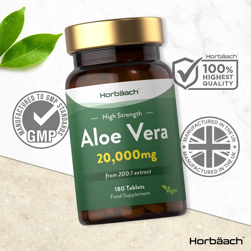 Aloe Vera Tablets | High Strength 20000mg | 180 Count