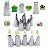 Markeny 5 Pcs Rose Piping Tips, 3Pcs Grass Cream Tips