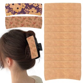 Framendino, 10 Pack Hair Claw Clips Cover Sublimation Blanks PU Leather for 4" 4.1" and 4.2" Hair Clip Brown