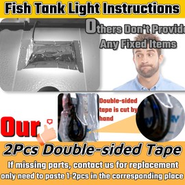 HuGuWdy Small Fish Tank Light,LED Aquarium Light 0.6W 5V 2.4x0.8 Inch 1m USB Cable with Double Sided Tape, Small Aquarium Light Fish Tank Lamp for Small Aquarium or Office Desk Fish Tank