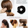 Whavel Black Velvet Scrunchies for Women's Hair, 12 Pack Elastic