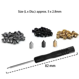 Bluecell 60pcs Metal Cross Slot Tip Screws for Belt Buckle Wallet Handbag, Screwdriver Included