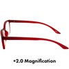 Birdz BPA Free Non Carcinogenic Readers Red Frame Clear Lens