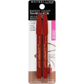 Maybelline New York Makeup Expert Wear Twin Eyebrow Pencils and Eyeliner Pencils, Blonde Shade, 0.06 Ounce, 2 Count (Pack of 1)