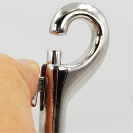 2 Pcs Double Ended Lead for Dogs, Bolt Snap Hooks Zinc Alloy Double End Clip Silver Diving Clip Trigger Snaps for Diving Dog Leash Key Chain Horse Tack Pet Feed Buckets