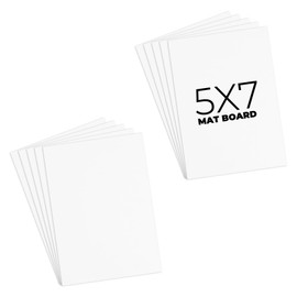 Frametory, 5x7 White Uncut Picture Mat Boards, Backing Boards for Frames, Photos, Crafts - Pack of 12