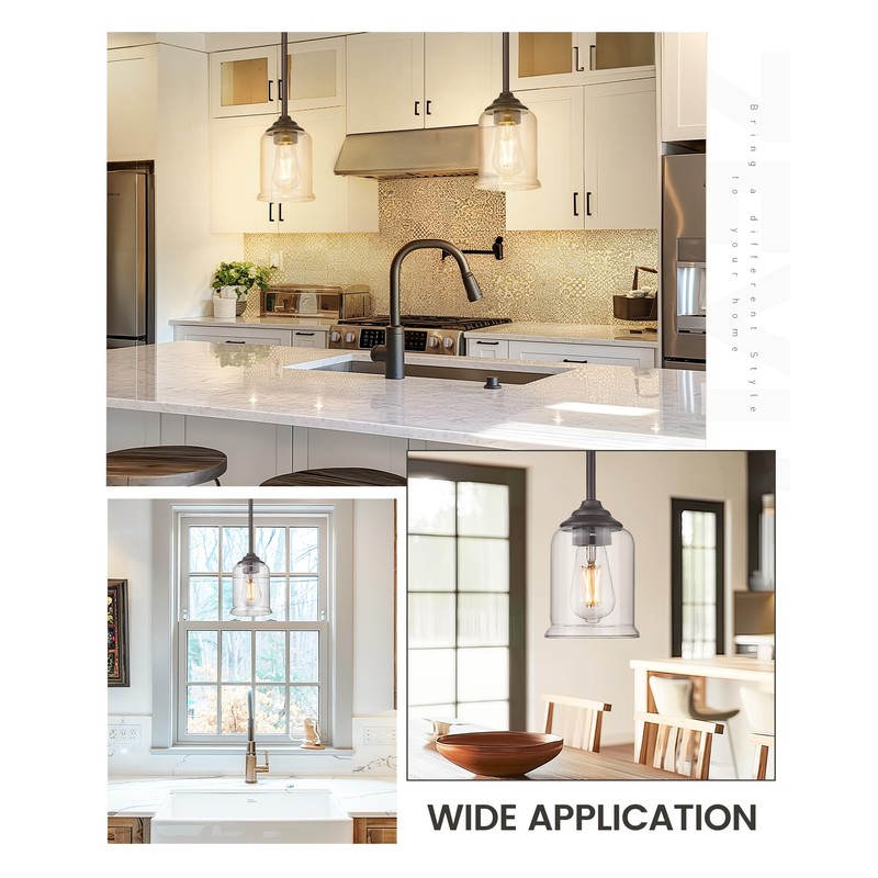 zeyu Farmhouse Pendant Light, 1-Light Pendant Light Fixtures for Kitchen