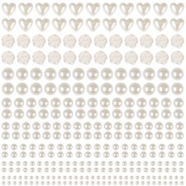 GIFOHAPY 4366 PCS Self Adhesive Pearl Stickers，Sticker Pearls for Crafts Kids，Assorted Sizes & Shape Stick on Pearls for Hair, Face, Makeup, Eye, Nail 3mm/4mm/5mm/6mm/8mm/10mm/Rose/Heart Shape