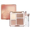 Highlighter & Contouring Palette, 4 Colours Matte Bronzer Shimmer Highlighter