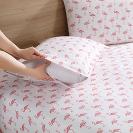 Beatrice Home Fashions Coastal Print Microfiber Sheet Set, Soft, Comfy, 12" Deep Pockets, King, Headed South