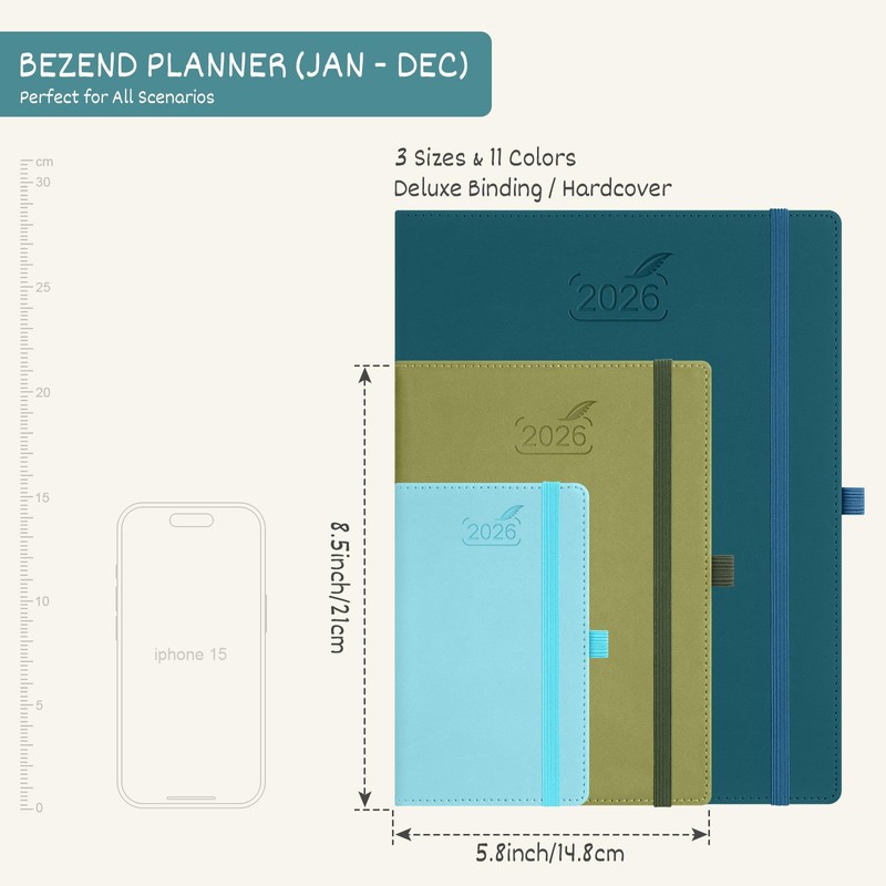 BEZEND 2026 Planner Weekly and Monthly (6" x 8.5") Daily