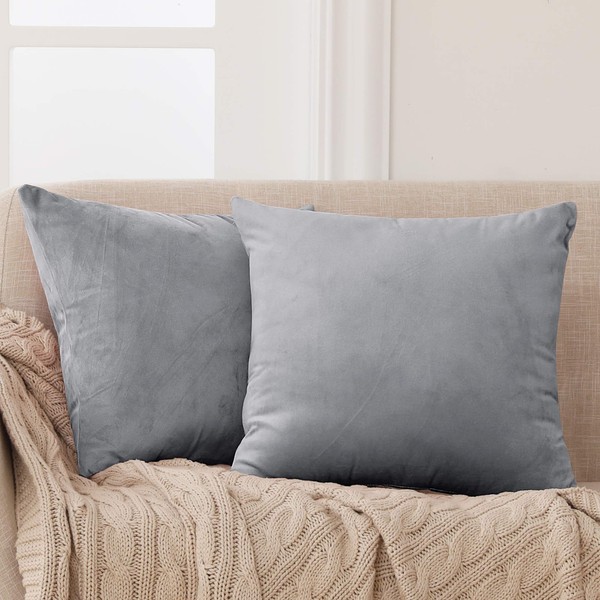 Deconovo Set of 2 Velvet Cushion Covers - Sofa Cushion