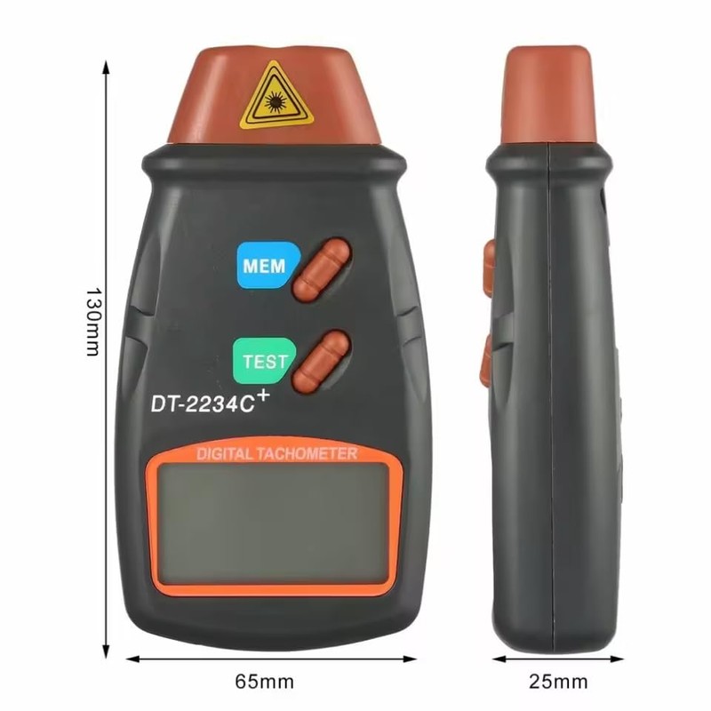 zmart Digital Laser Tachometer Hour Meter Diagnostic Tool Non-Contact Motor