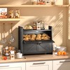 TQQDCI Bread Box for Kitchen Countertop, Double Layer Wooden Breadbox,