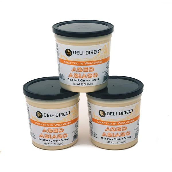 Wisconsin Cheese Spread - Aged Asiago (3 Pack of 15oz. Each Containers)