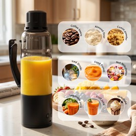 20Oz Portable Personal Blender, 20000RPM Cordless Mini Blender, 3-in-1——MilkshakesCrushed iceGround coffee beans, USB-C Rechargeable, for Outdoor Home Gym Office