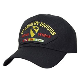 Military Productions 1st Cavalry Division Vietnam Veteran Cap Black