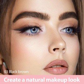 evpct Kaely 2Pcs Black Brown Magic Microblading Dual-Ended Eyebrow Contouring Pen Brow Pencil, with 4 Brush Micro-Fork-Tips Applicator and Precise Brush-Tip Hair Like Strokes, Dual-ended Eyebrow Brush