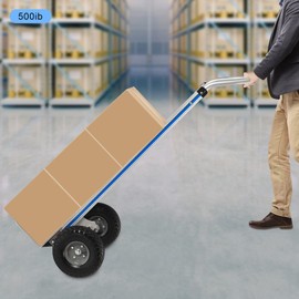 Hand Trunk Dolly, 440lbs Capacity Luggage Dolly Cart with Rubber Wheels and Retractable Handle, Heavy Duty Industrial Foldable Hand Cart for Transportation Luggage Mobile Travel Office Use (500 Lbs)