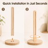 Solid Wooden Paper Towel Holder Countertop with Non Slip Base