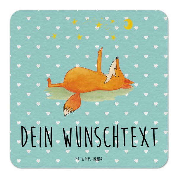 Mr. & Mrs. Panda Personalisierter Bierdeckel Fuchs Sterne 100er Set