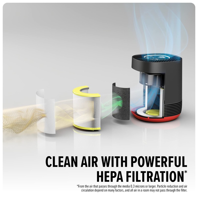Dirt Devil Air Purifier Filter Replacement, 3-in-1 H13 HEPA Filtration,